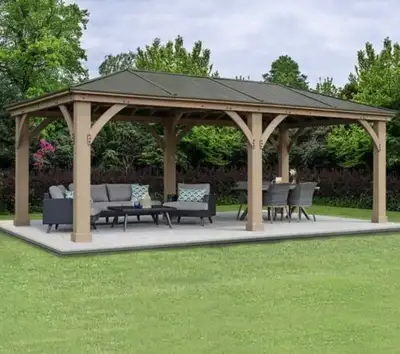 Delivered with INSTALL- 12x20 YARDISTRY   GAZEBO, View more