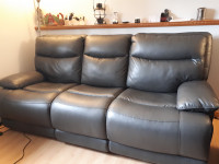 leather living room set (black)