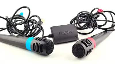 2 x Pair of Singstar Mics for Playstation 2 or 3 PS2 PS3, View more