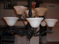 9 light Murano glass entry chandelier