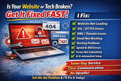 Same-Day Website & Tech Fixes – Pay by E-Transfer, View more