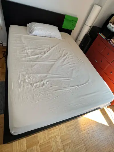IKEA MALM queen bed + Zinus 12 inch queen memory foam mattress , View more