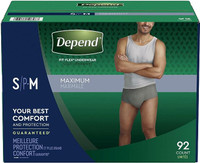 92 Depends Fit Flex underwear for Men