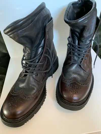 NEW Men’s Prada Wing Tip Combat Boots, View more