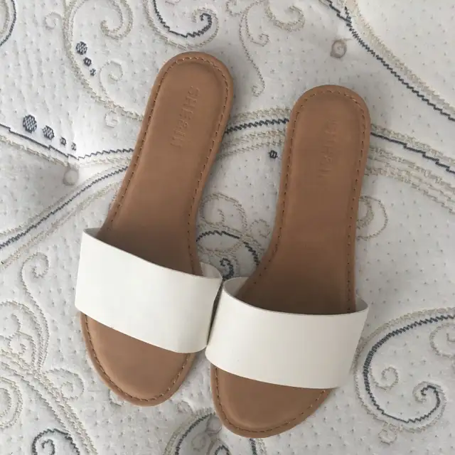 Shein slip on faux leather slides63234499357057121