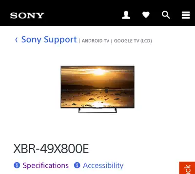 Sony 49” Bravia XBR, View more