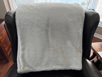 Off White with beige tinge 50" X 60" faux blanket