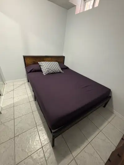 Wooden Headboard Bed Frame with Built-in Outlets and USB Ports, View more