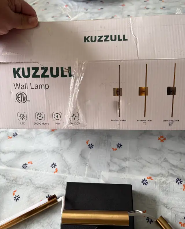 Set of 2 Modern LED Wall Sconces – Gold/Black (New) in Indoor Lighting & Fans in Kitchener / Waterloo - Image 8