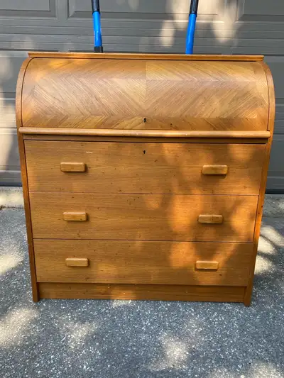 Swedish Wood Rolltop Secretary Desk, View more