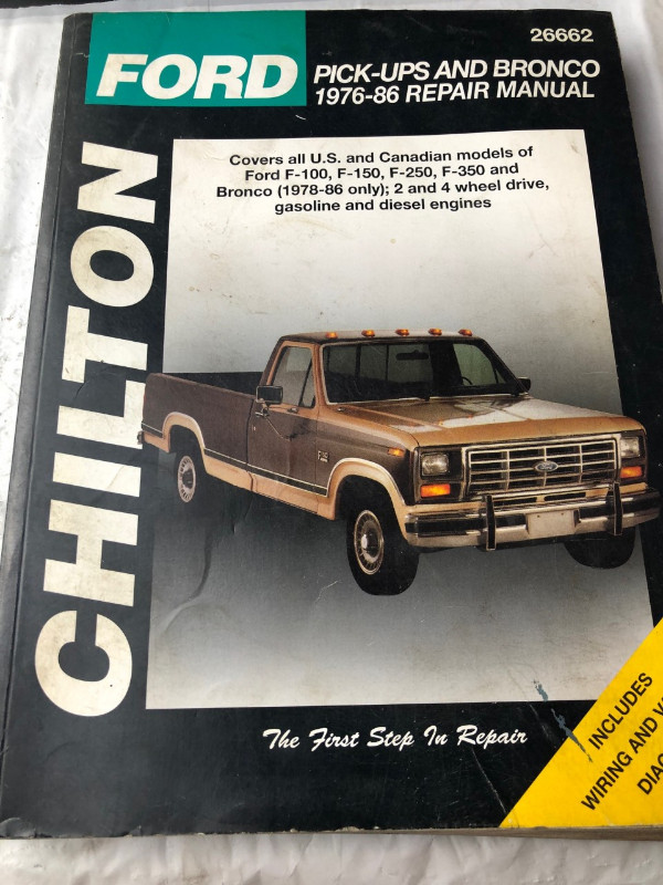 1976 1986 CHILTON FORD PICK-UP & BRONCO REPAIR MANUAL # M0075 in Textbooks in Edmonton