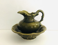 Vintage McCoy USA pottery pitcher and bowl