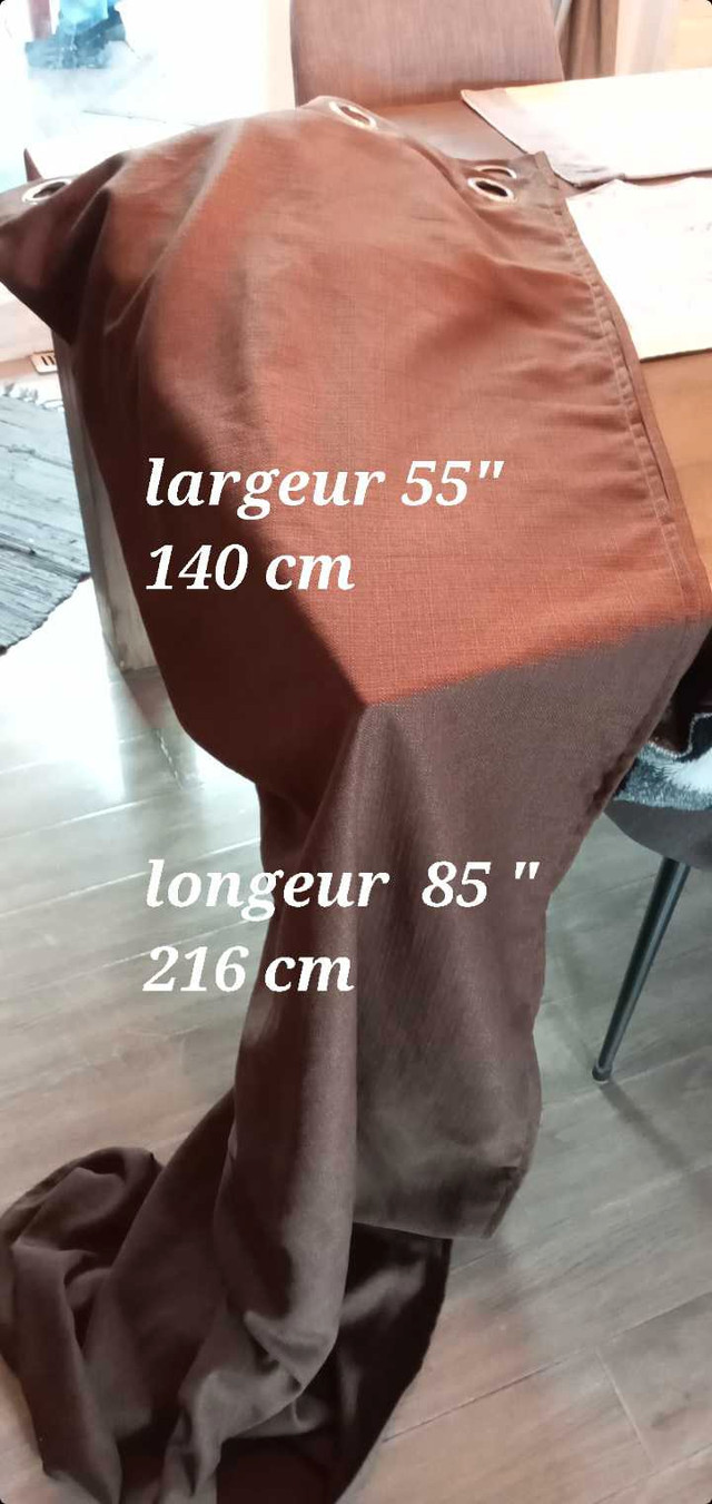 Rideaux brun long 140 cm × 216 cm , 55" × 85 " dans Habillage de fenêtres  à Laval/Rive Nord - Image 3