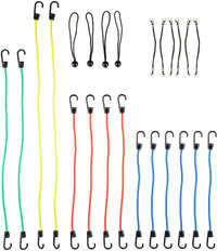 Bungee Cord Straps - Variety Pack of 24 (4 boxes available)