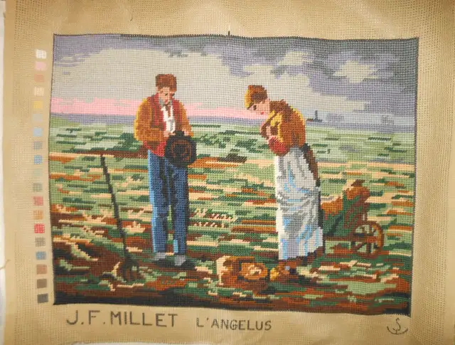 NeedlePoint L'Angelus J.F.Millet & Master Simpson A.W.Davis in Arts & Collectibles in City of Montréal - Image 3