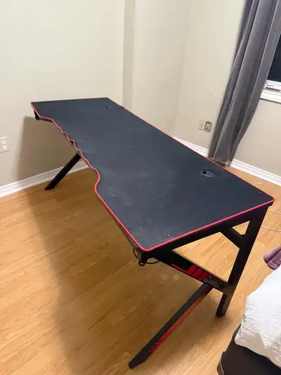 Gaming Desk – Large Surface, Cable Management & Cup Holder, View more