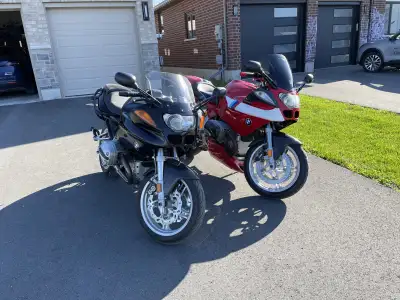 One or two R1100S for sale. The black one is a 2000 (66k) and the custom red one is a 2002 Boxer cup...