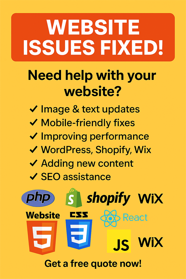 WordPress & Shopify Website Fixes - Flat $100595518201015848969