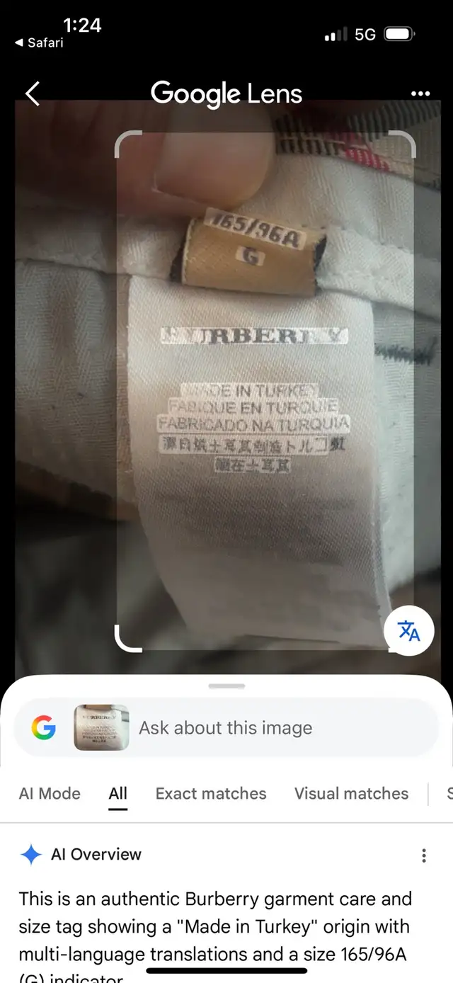 Burberry Brit Men’s Chino Pants Size 165/ 36A American 31-32 in Men's in City of Toronto - Image 4