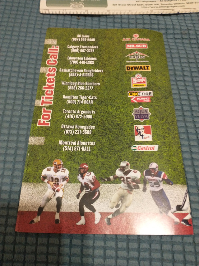 2002 TSN CFL season schedule in Arts & Collectibles in City of Toronto - Image 3
