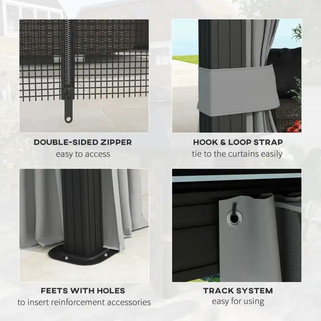 10' x 12' Hardtop Gazebo, Sun Shelter with Double Tier Metal Roo in Patio & Garden Furniture in Markham / York Region - Image 5