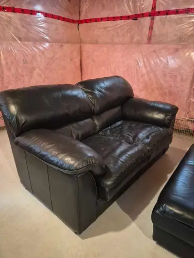 Leather Loveseat and ottoman , View more