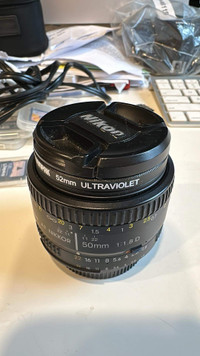 Nikon 50mm 1.8 D DX Lens with Ultraviolet Filter