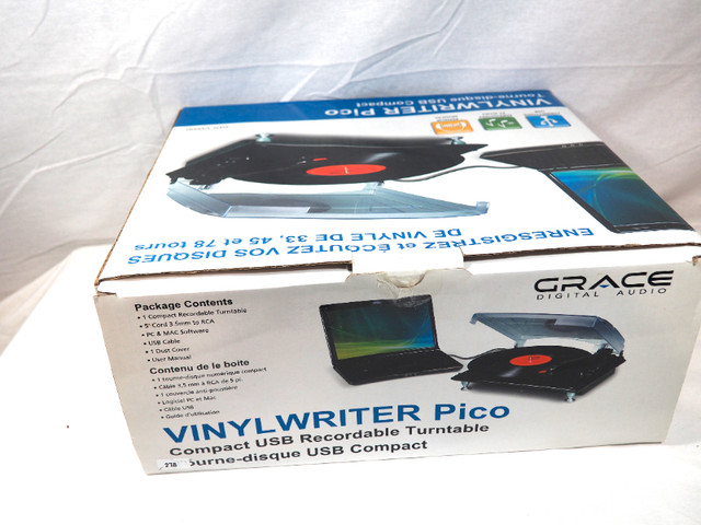 Grace Digital GDI-VW00 Vinylwriter Pico USB Turntable NIB in Stereo Systems & Home Theatre in Edmonton - Image 2