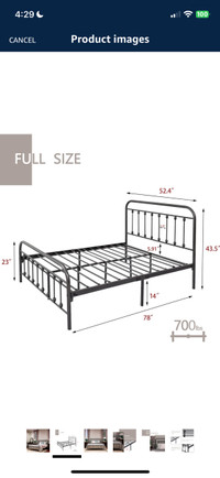 Full size  metal bed frame 