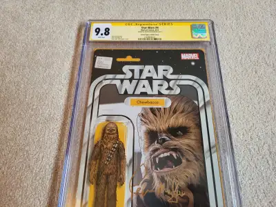 Star Wars #4 comic book - Action Figure Variant Cover CGC SS 9.8 - Signed by the late Peter Mayhew -...