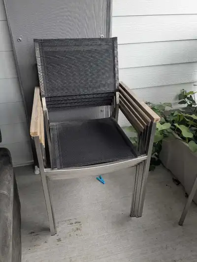 lot 5 chaises toile et métal extérieurs, View more