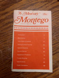 1976 Mercury Montego owners manual