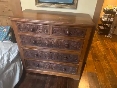 Works best with box spring and mattress. Beautiful dresser