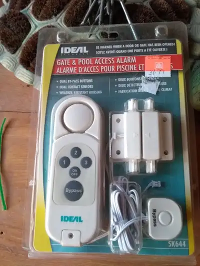 Gate and Pool Access Alarm Manufactured by Ideal Security Inc. Model: SK644 Dual By-Pass Buttons, Du...