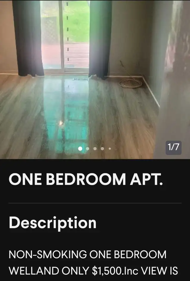 WELLAND ONEBEDROOM APT64689501762947121