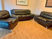 Leather Faux Sofa Set is on sale with free delivery.
