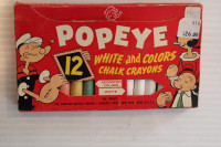 Vintage boite de  12 craie chalk  POPEYE  1950s OHIO NEW YORK