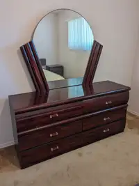 $350 dresser with mirror and two night tables