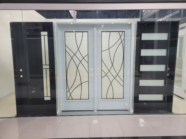 White Steel Double Door 66" with Full Wrought Iron in Windows, Doors & Trim in Markham / York Region