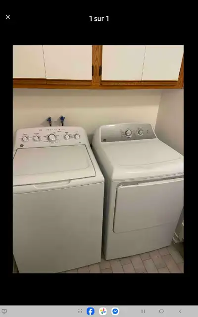 Duo de laveuse-sécheuse GE acheté en 2022, payé 1 300$. Excellent état.