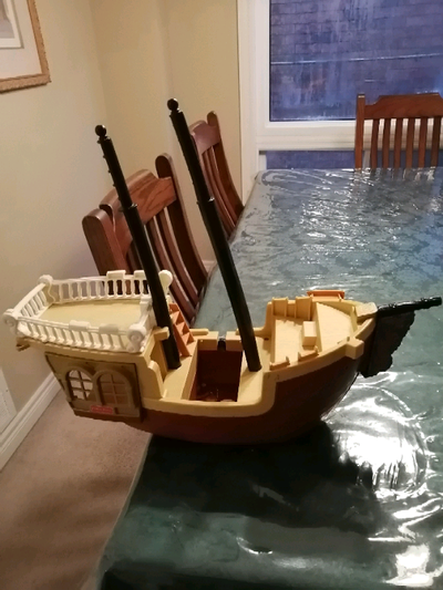 Fisher Price Ship Large See Pictures for Different Sides of Ship No Cracks Or Holes In Great Conditi...