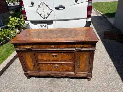 Free delivery Antique Wood Sideboard with Drawers, View more