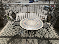 3 Piece Wrought Iron Table and Chairs