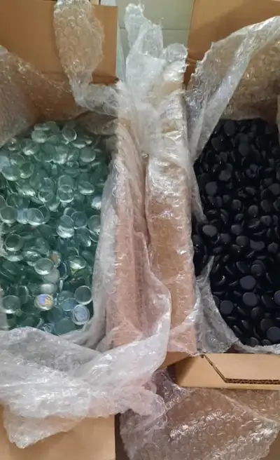 pierre en verre pour foyer (neuf), View more