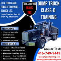 Dump Truck License(Dz Course) starting $399.00