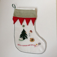 Handcrafted Christmas Stocking Decoration -Not a Creature was...