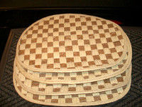 Placemats: Set of 4 straw woven mats 17 inches by 12.5 inches