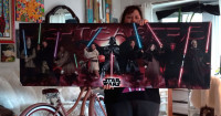 STAR WARS ORIGINAL DOOR SIZE WOODEN POSTER LIGHTSABERS!! ART!