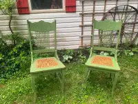 Selection of antique press back chairs