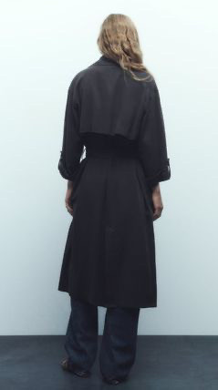 Zara lightweight trench coat, black sz S in Women's - Tops & Outerwear in Mississauga / Peel Region - Image 3